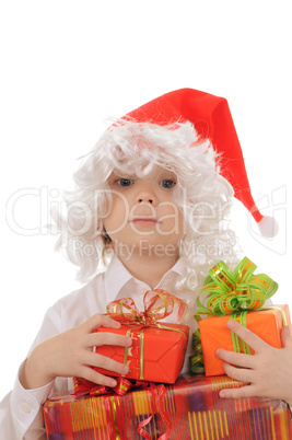 child in a hat santa claus