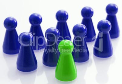 Leadership Concept - blue green