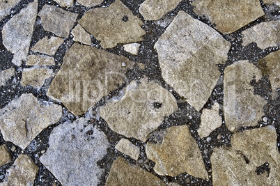 The pavement of granite