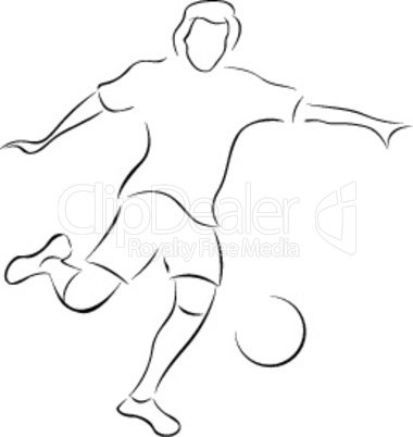 soccer player on white background