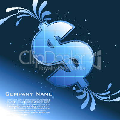 business card with dollar icon