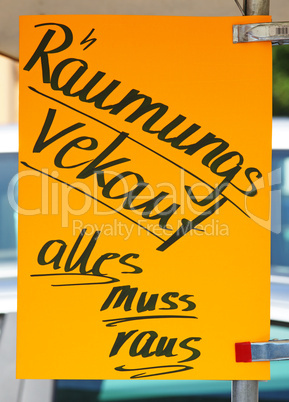 Räumungsverkauf - alles muss raus