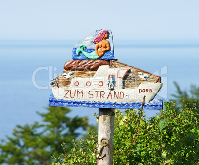 Schild - zum Strand