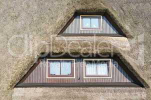 Reet Dach Gauben mit Fenstern