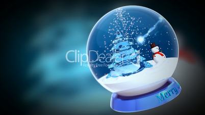 One Blue Crystal Ball and Vague Background