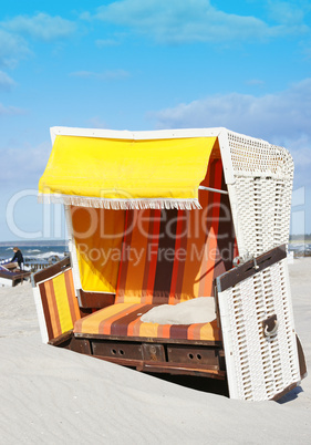 Strandkorb Sand Meer - Beach Chair blue Sky