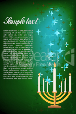 hanukkah card with candle stand
