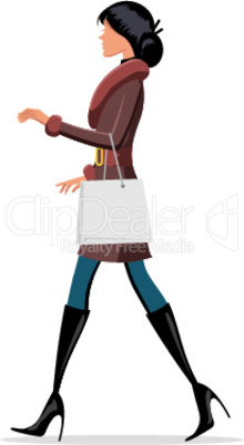 fashionable lady on white background