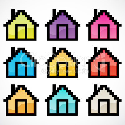 group of colorful homes