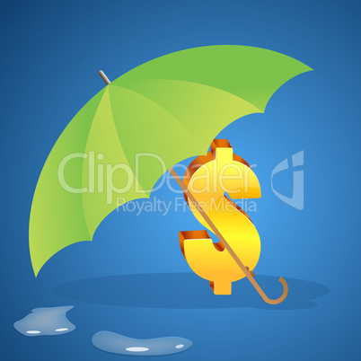dollar sign under umbrella
