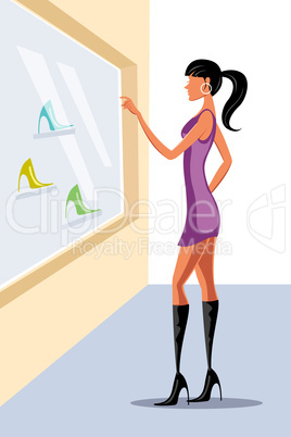 lady doing window shopping