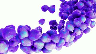 Abstract lilac Apples flow with slow motion