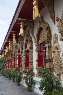 Facade from temple Wat Phan On in Chiang Mai Thailand