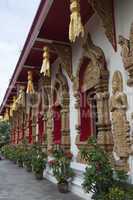Facade from temple Wat Phan On in Chiang Mai Thailand