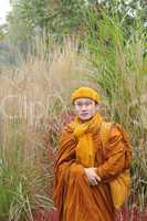 Buddhist monk visited a nature reserve