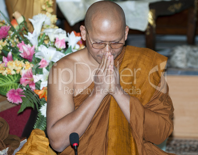 Thai Monk while reciting