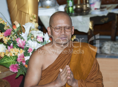 Thai Monk while reciting