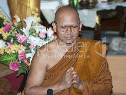 Thai Monk while reciting
