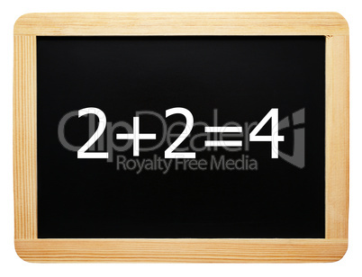 2 + 2 = 4 - Konzept Schild - Concept Sign