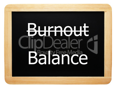 Burnout / Balance - Konzept Tafel - Concept Sign