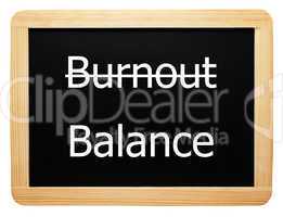 Burnout / Balance - Konzept Tafel - Concept Sign