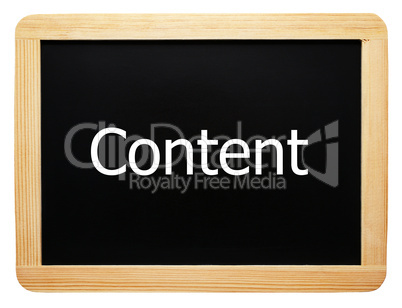 Content - Concept Sign - Konzept Tafel