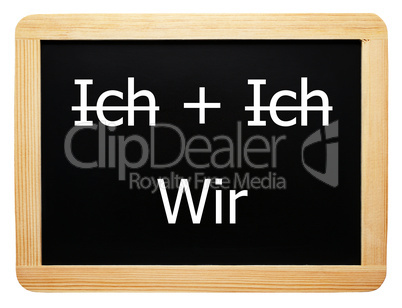 Ich + Ich / Wir - Konzept Tafel