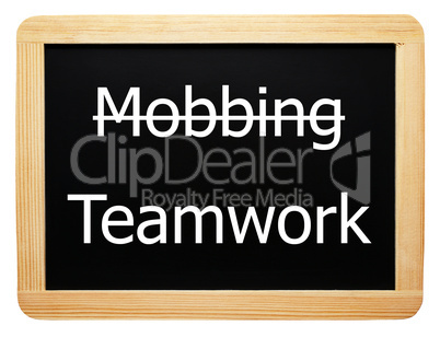 Mobbing / Teamwork - Concept Sign - Konzept Tafel