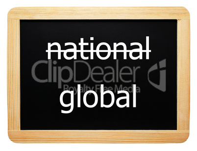 national / global - Concept Sign - Konzept Tafel