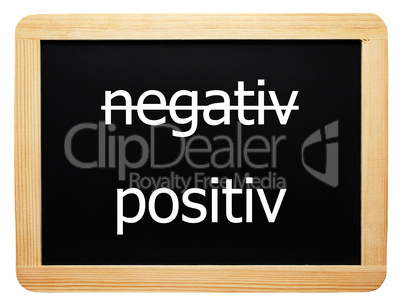 negativ / positiv - Konzept Tafel