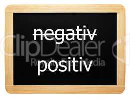 negativ / positiv - Konzept Tafel