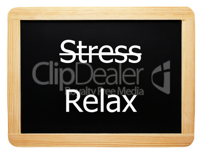 Stress / Relax - Konzept Schild - Concept Sign