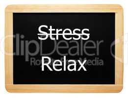 Stress / Relax - Konzept Schild - Concept Sign