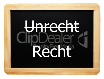 Unrecht / Recht - Konzept Tafel