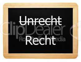 Unrecht / Recht - Konzept Tafel