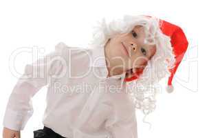 child in a hat santa claus