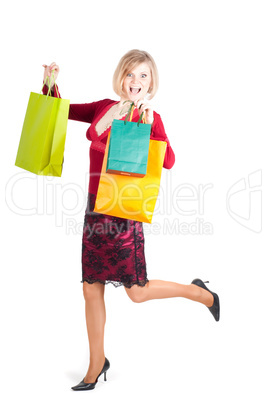 Beautiful woman with shopping bags