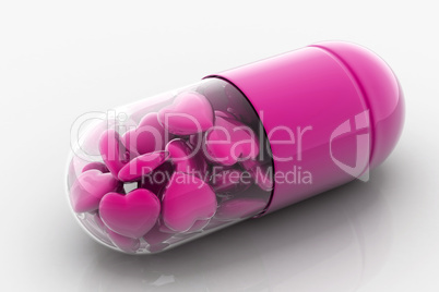 hearts filled in pill