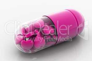 hearts filled in pill