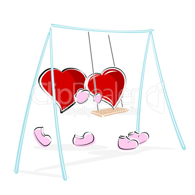 love hearts enjoying swing ride