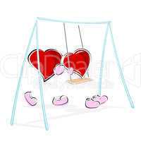 love hearts enjoying swing ride