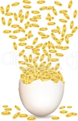 dollar egg on white background