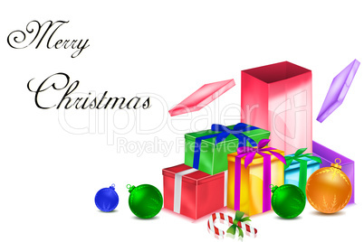 colorful christmas card with presents