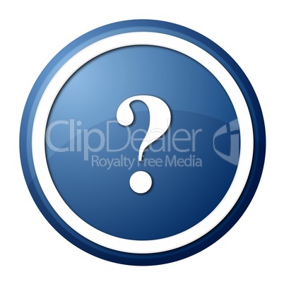 blue question mark round button