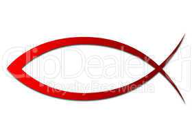 ICHTHYS Rot - Abstrakt Fisch Symbol