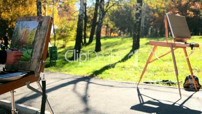 painting autumn landscape