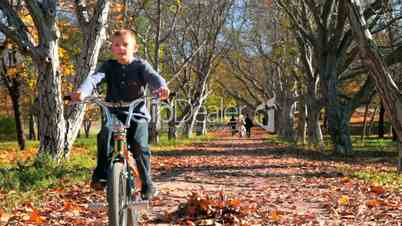 Riding his Bike