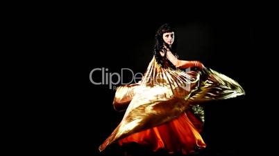 Arabic woman dancer flap with gold wing