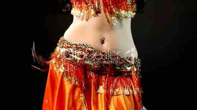 arabic belly dance - traditional red costume