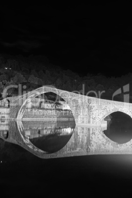 Devils Bridge at Night in Lucca, Italy